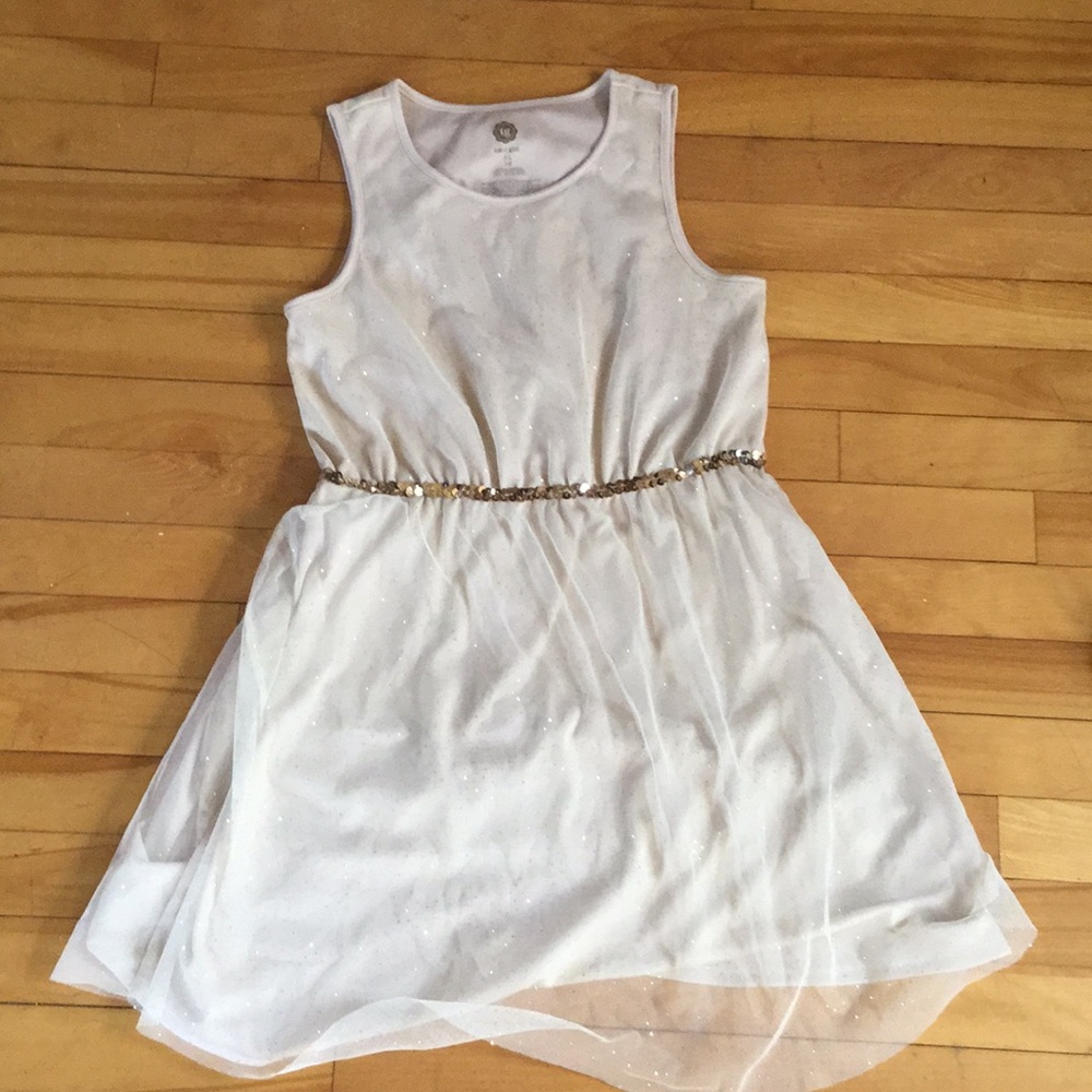 Total Girl Gold Sparkly Girls Dress